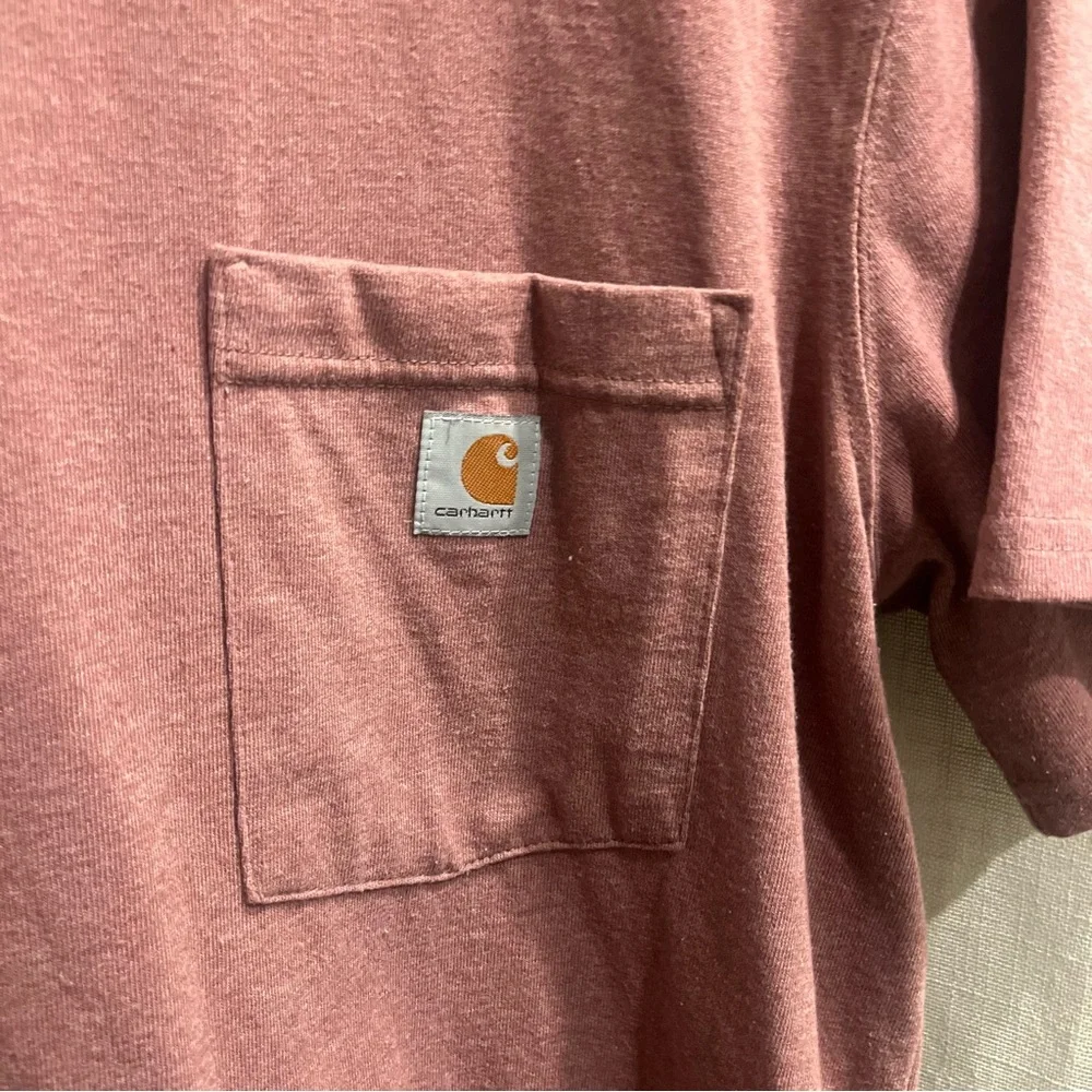🧡 Carhartt Pocket Tee – Rust / Clay Tone – Size L (12/14) - Picture 3 of 6